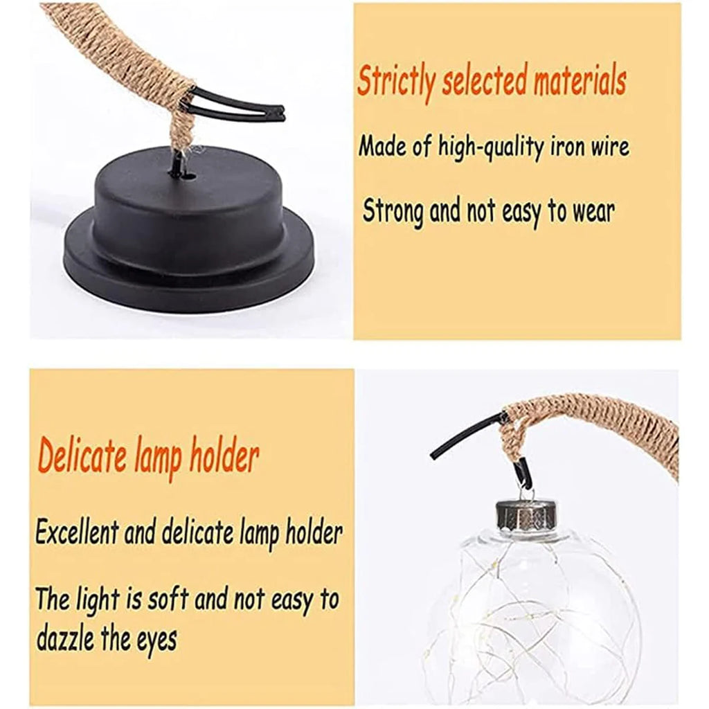 1pc LED Ball Lamp Wrought Iron Moon Lamp Bedroom Table Desk Decorative