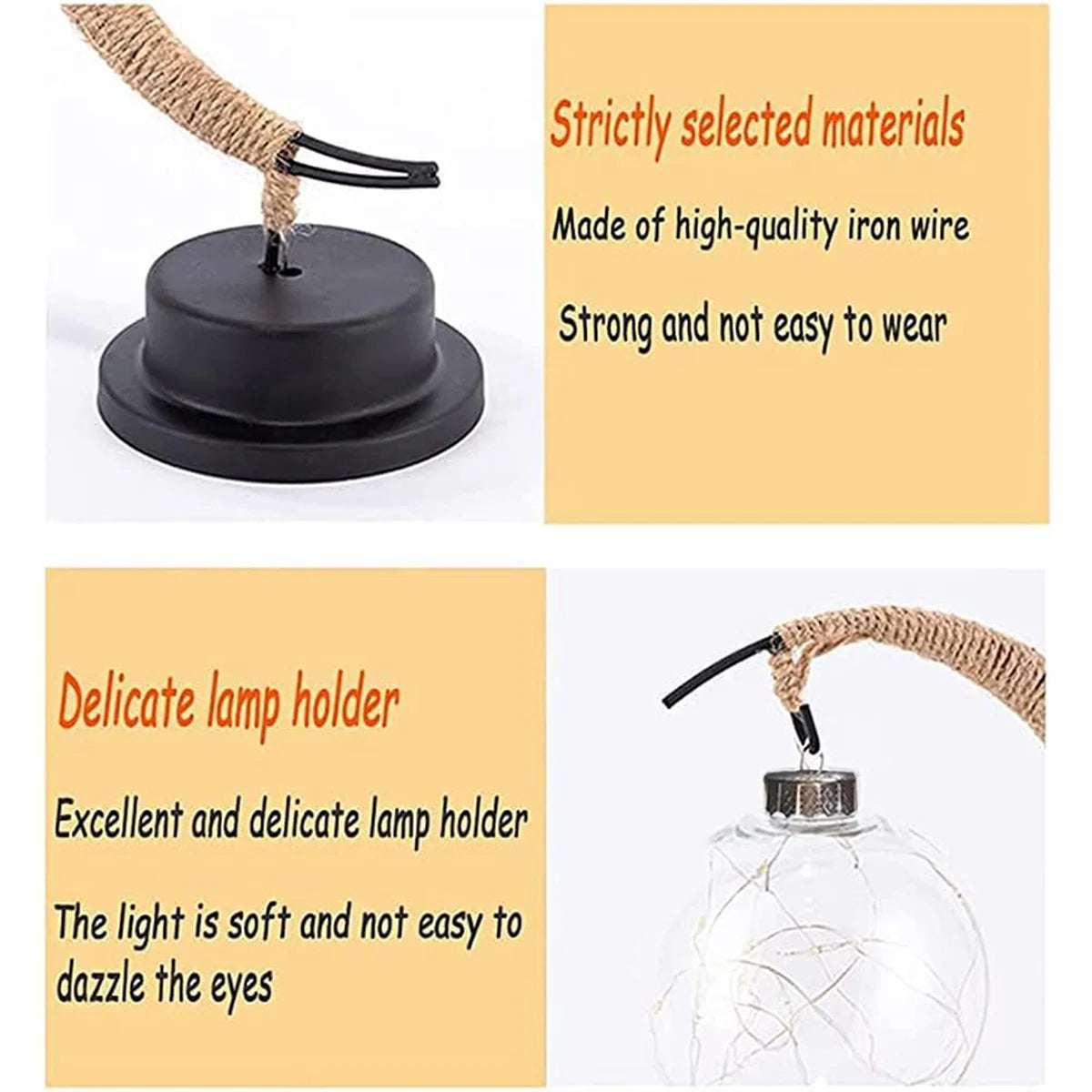 1pc LED Ball Lamp Wrought Iron Moon Lamp Bedroom Table Desk Decorative